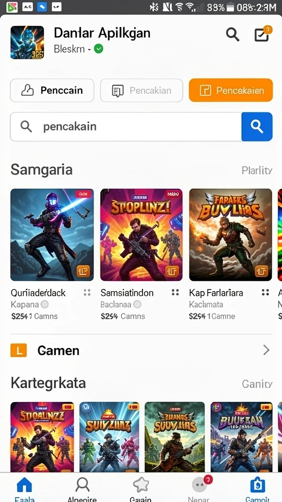 Beragam pilihan permainan tersedia.