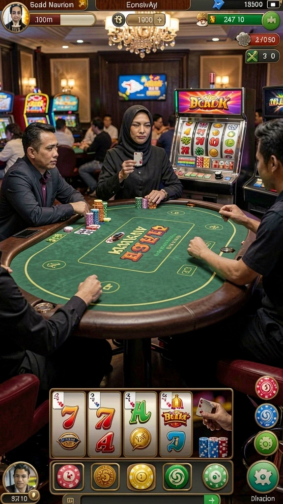 Pemandangan grafik yang memukau dalam permainan.