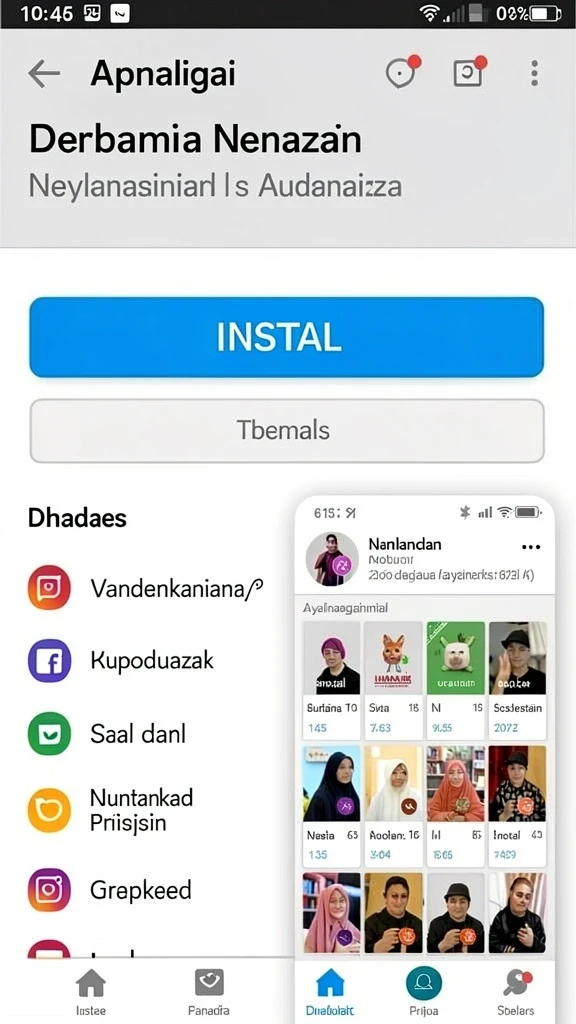 Screenshot memperlihatkan fitur sosial yang memungkinkan interaksi dengan pemain lain.