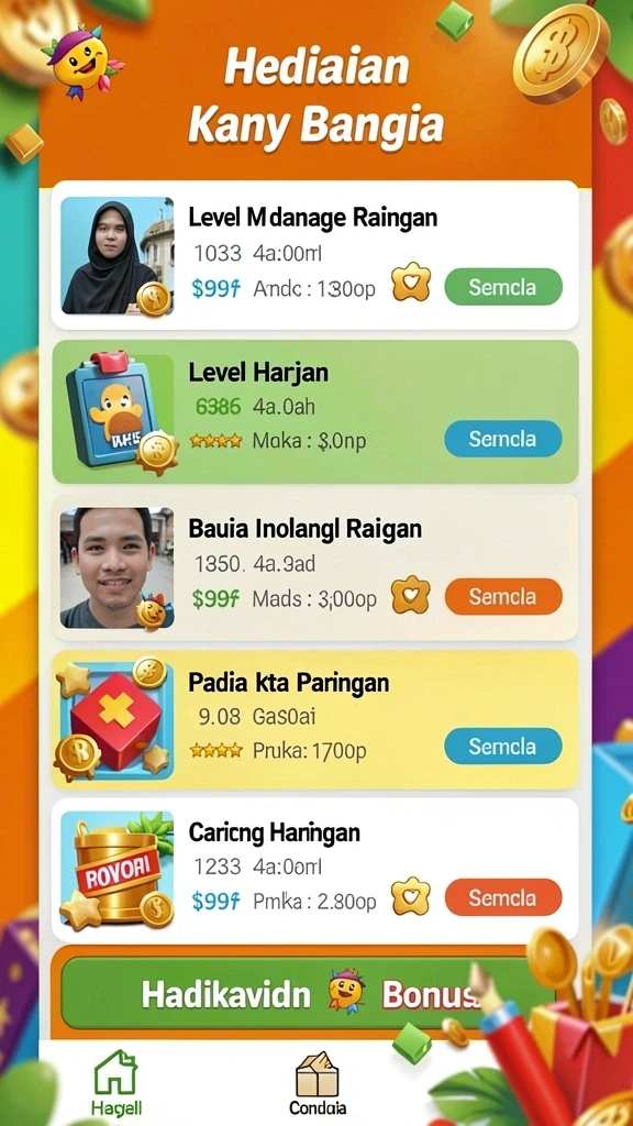 Menampilkan tantangan menarik di level yang kompleks.