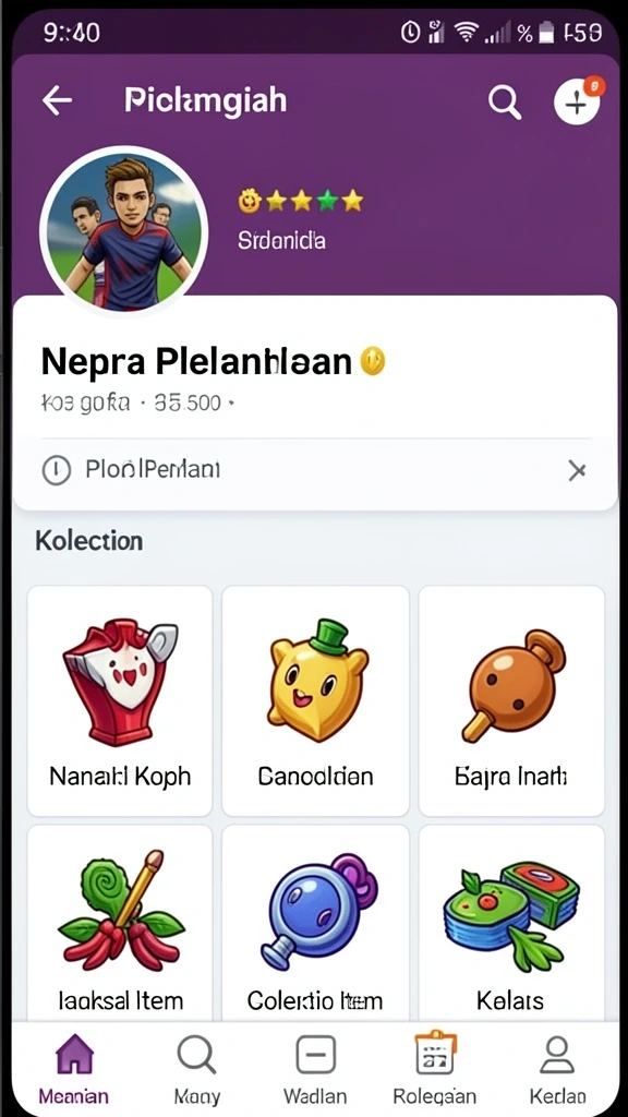 Halaman leaderboard dengan peringkat pemain.