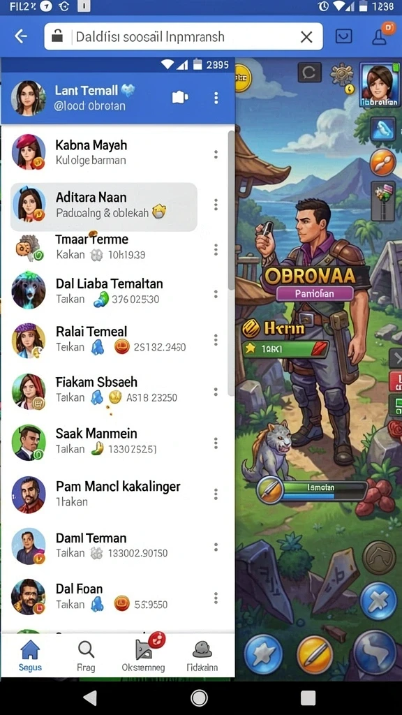 Momen seru saat berkompetisi dengan teman.