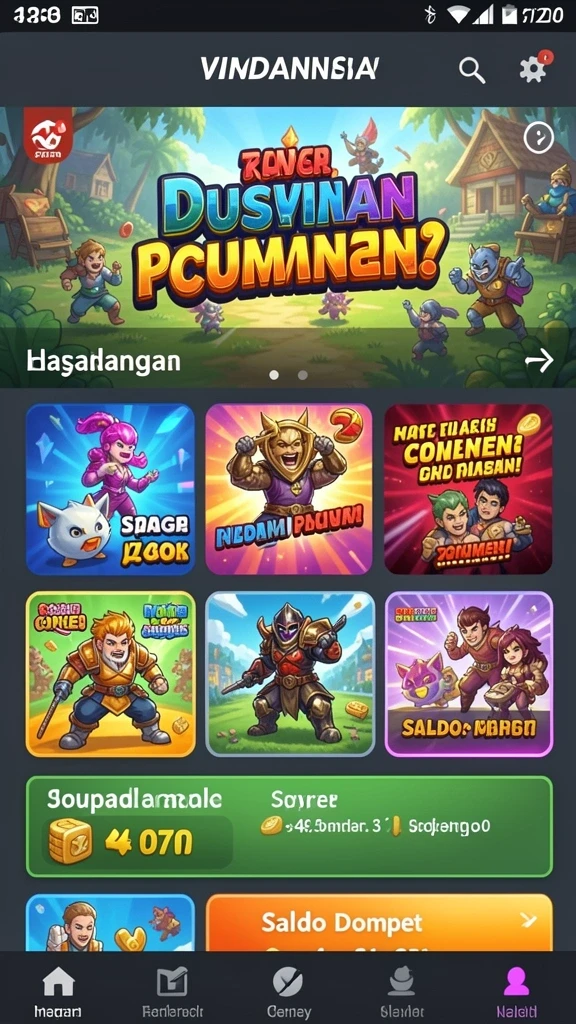 Berbagai pilihan permainan judi yang tersedia.