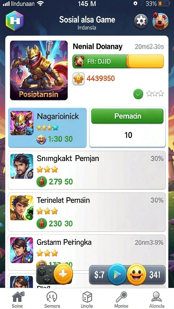 Tampilan antarmuka permainan yang menarik.